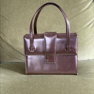 Elegant Vintage Brown Leather Handbag